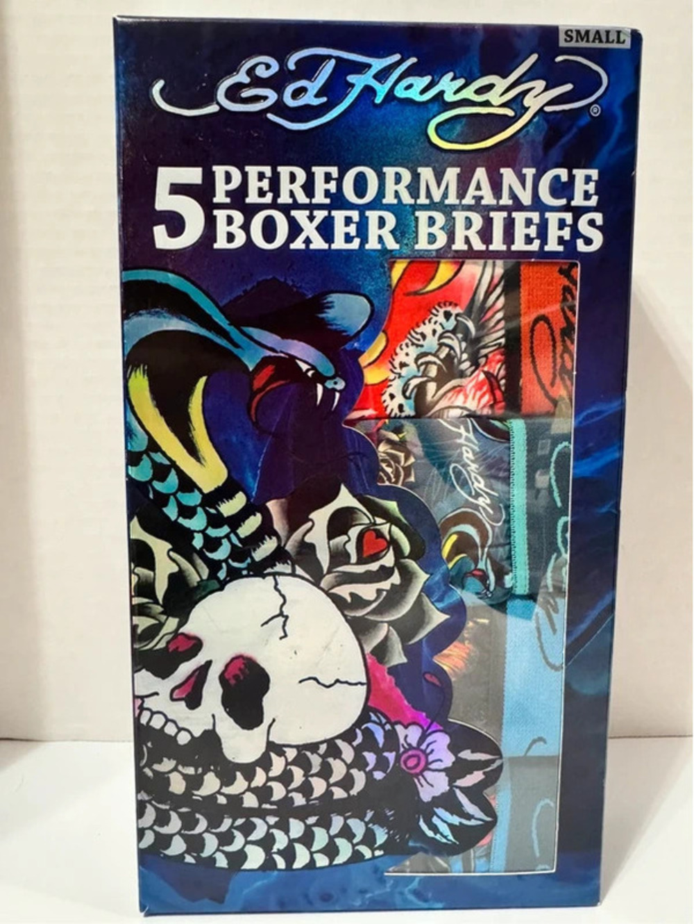 Ed Hardy Men’s Small 5pc Performance Boxer Brief Box Set NWT